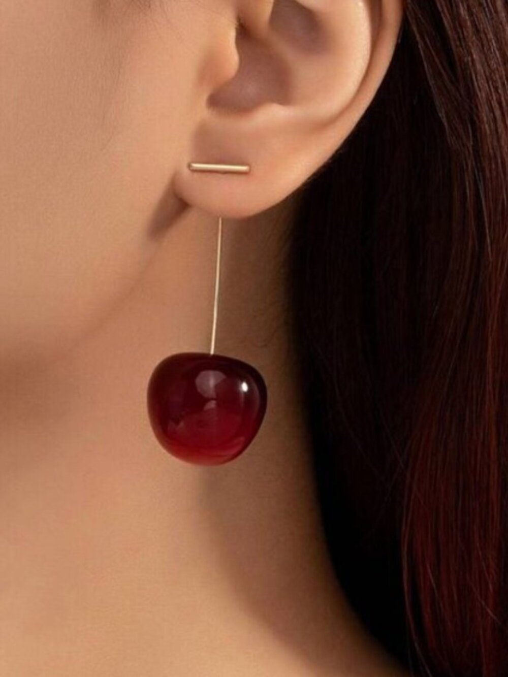 New Anthropologie Cherry Drop Earrings - Picture 3 of 3